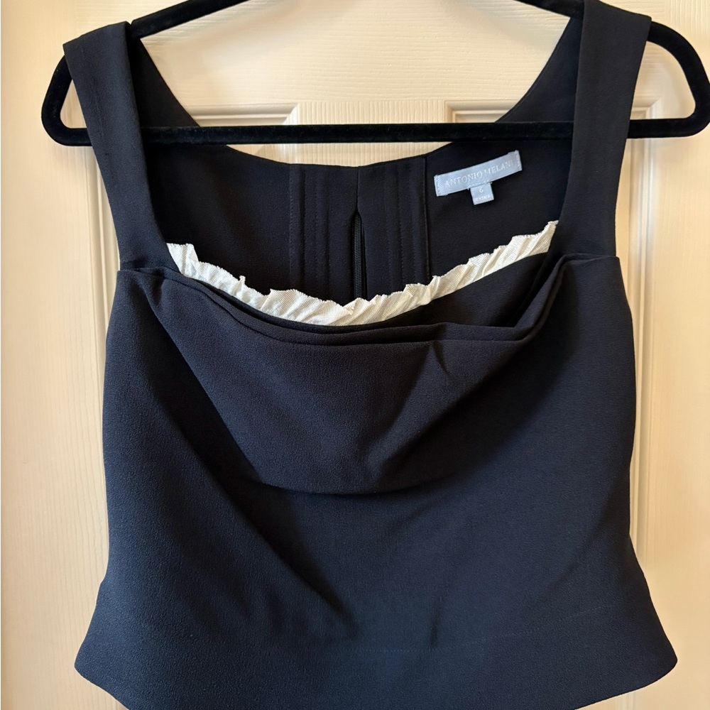 ANTONIO MELANI Black and Cream Tank Top